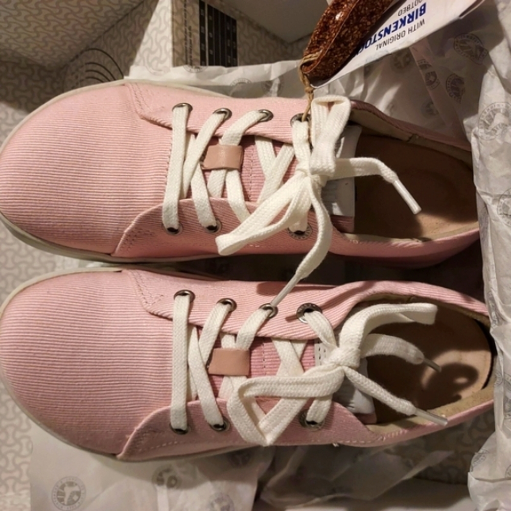 Birkenstock Pink and White Arran Sneakers